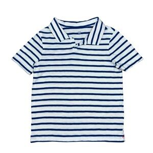 Like New GAP Slub Knit Striped Polo Shirt XS (4/5) Blue White